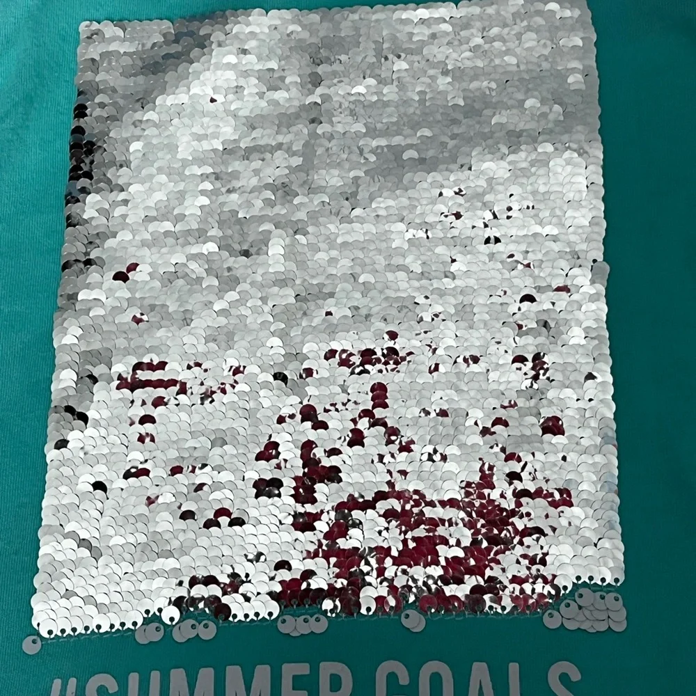 The Children's Place Flip Sequin Summer Sea Green Tank Top Girls Size M (7/8)